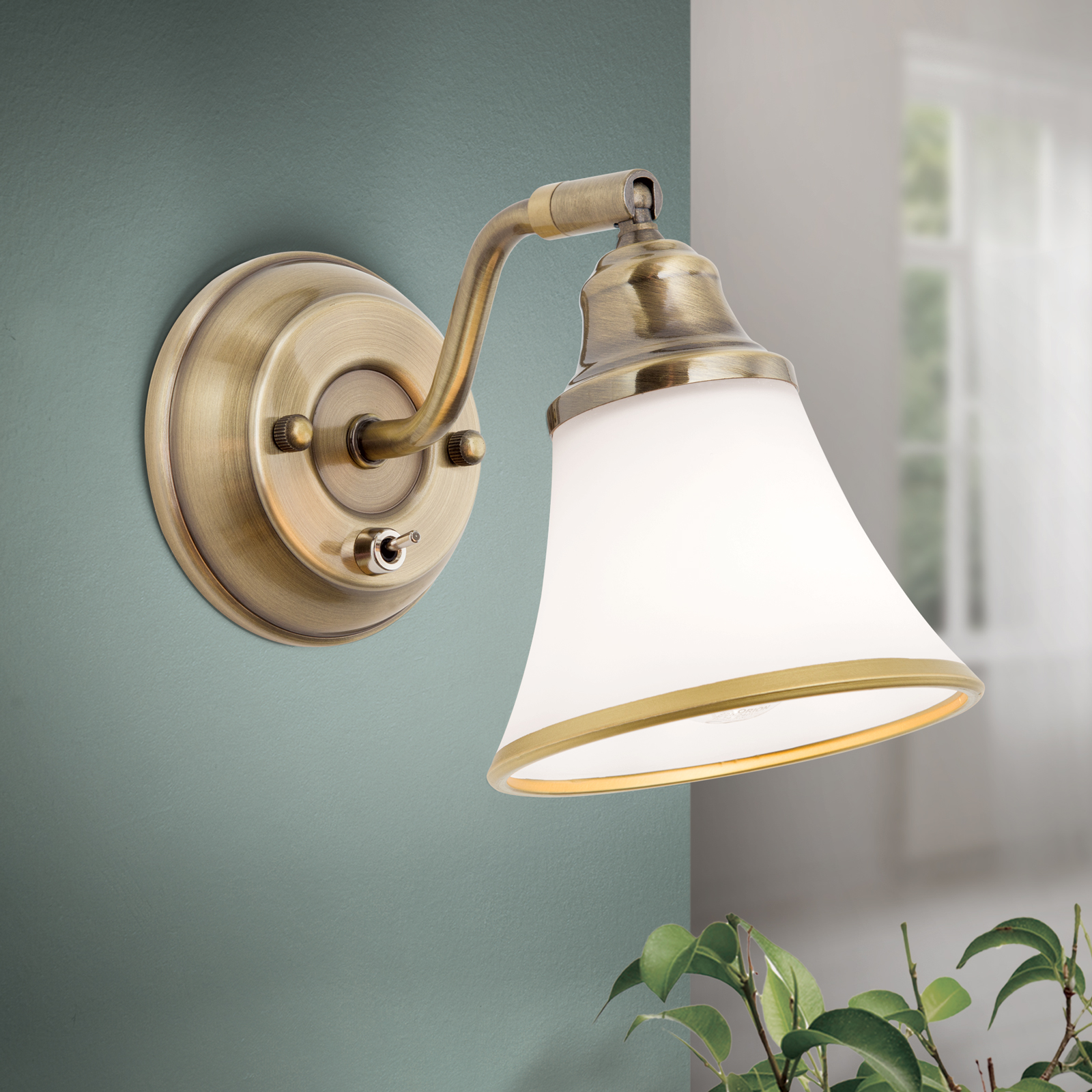 Wall lamp MAJA, 1-flame, patina